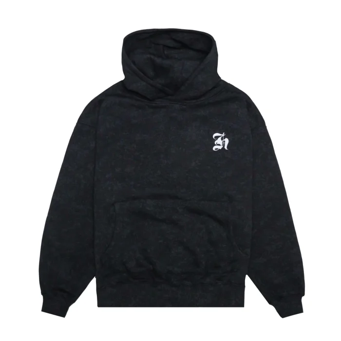 Homme Plus Old English Acid Wash Hoodie