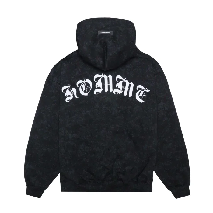 Homme Plus Old English Acid Wash Hoodie