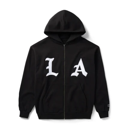 La Zip-up Hoodie Black