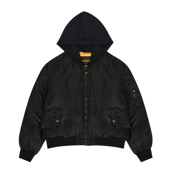 Drew Camo Mascot Hooded Bomber Jacket