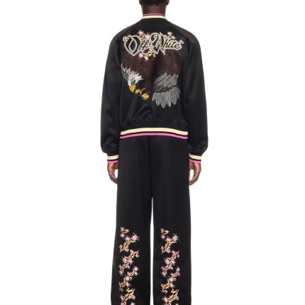 Off White Black Eagle Satin Souvenir Jacket