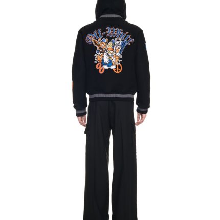 Off White Black Gang Wool Varsity Bomber