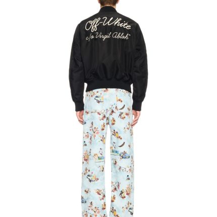 Off White Black Script Varsity Jacket