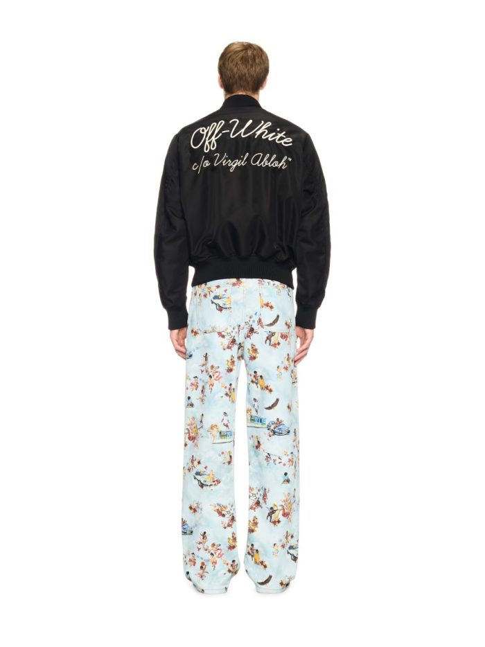 Off White Black Script Varsity Jacket