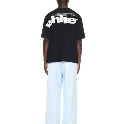 Off White Sky Blue Satin Jogger Trackpants