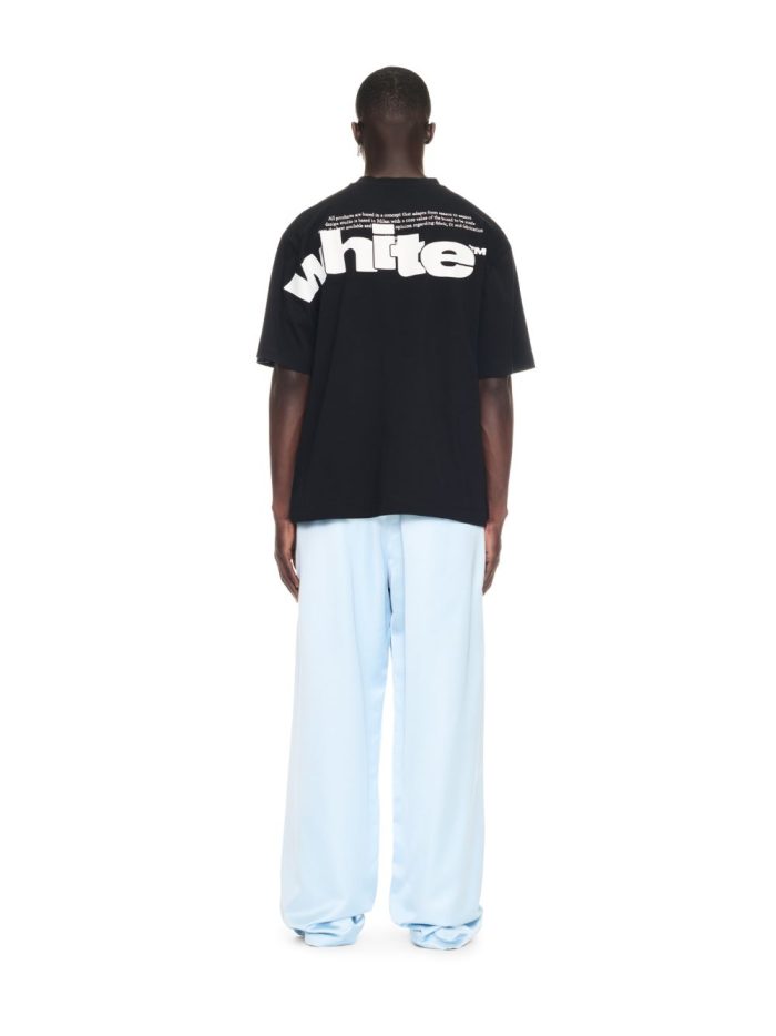 Off White Sky Blue Satin Jogger Trackpants