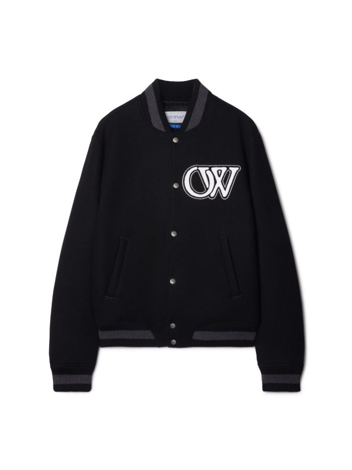 Off White Wool Varsity Bomber