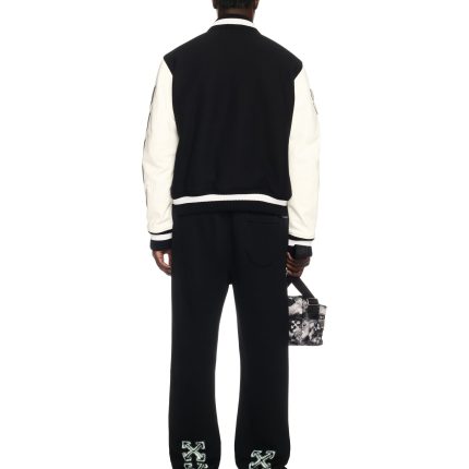 Off White Wool Varsity Jacket