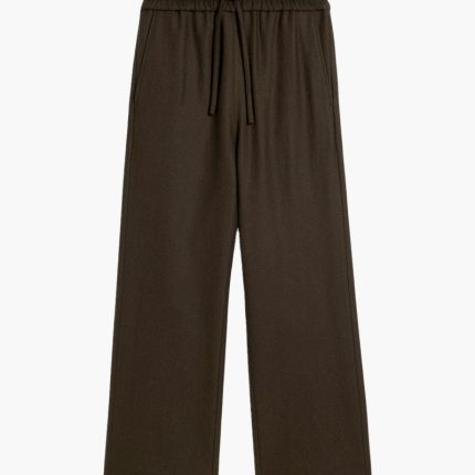 Pantalon large taille elastiqu Dark coffee