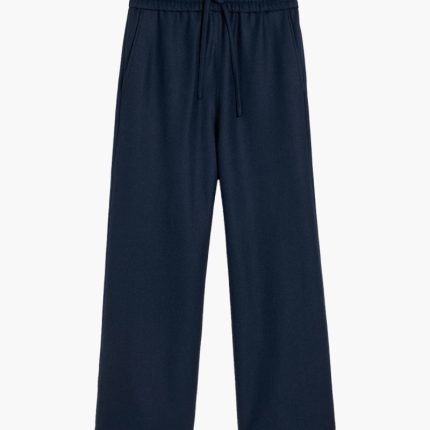 Pantalon large taille elastiqu Navy