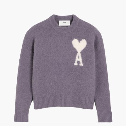 Pull Col Rond Ami de Coeur Lilac