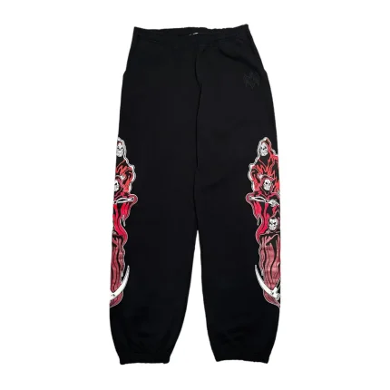 Three Reaper Sweatpants Black Red