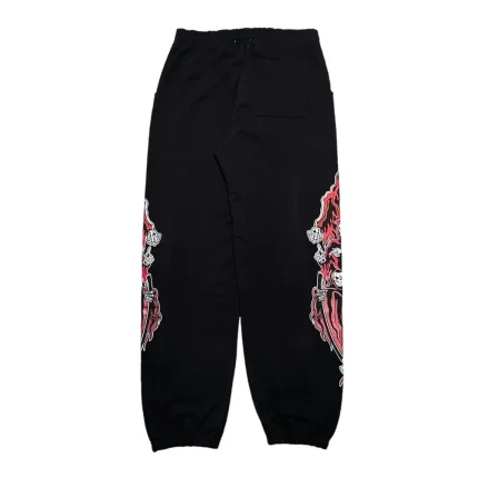 Three Reaper Sweatpants Black Red