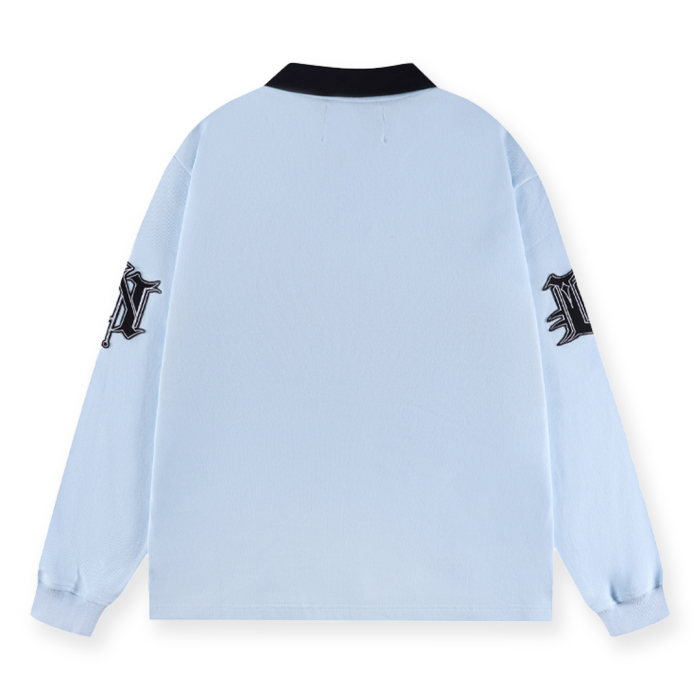 Unknown Academy LS Polo Hoodie – Baby Blue