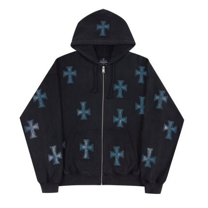 Unknown Dragger Rhinestone Hoodie – Black