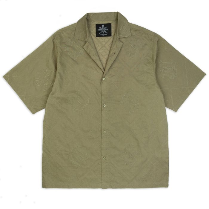 Unknown Embroidered Cuban Shirt – Khaki