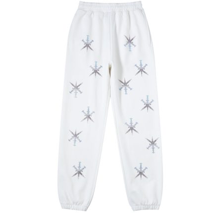 Unknown Gradient Rhinestone Joggers – White
