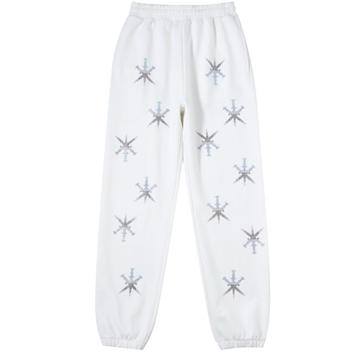 Unknown Gradient Rhinestone Joggers – White
