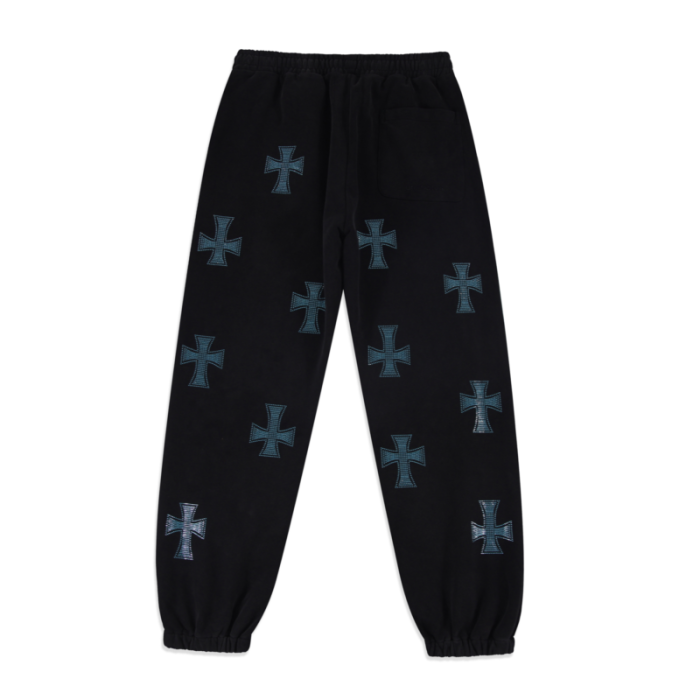 Unknown London Rhinestone Joggers -Black