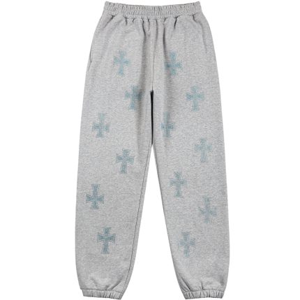 Unknown London Rhinestone Joggers – Grey