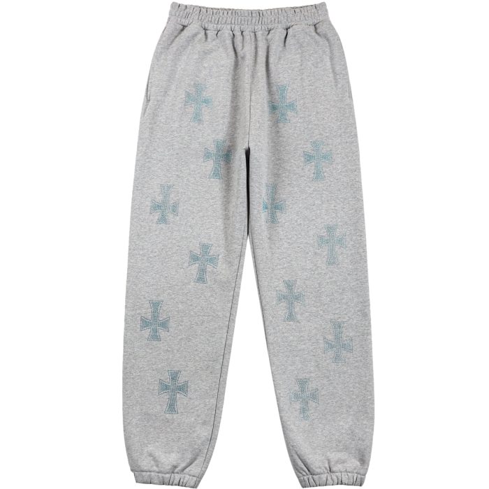 Unknown London Rhinestone Joggers – Grey
