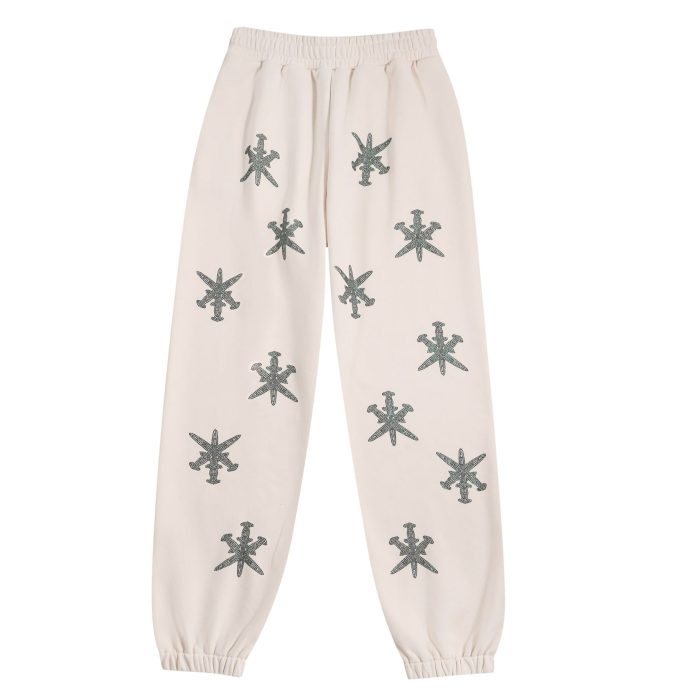Unknown London Rhinestone Joggers – Off White