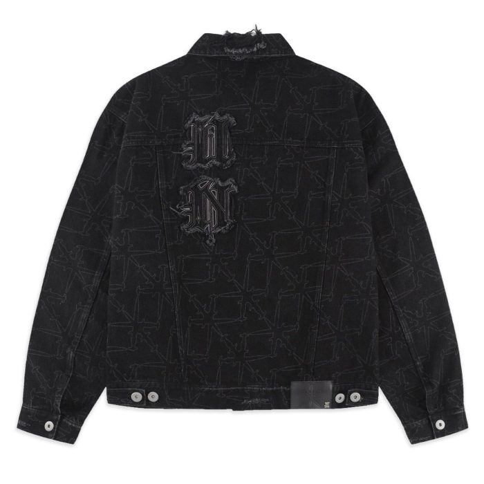 Unknown Monogram Denim Jacket – Black