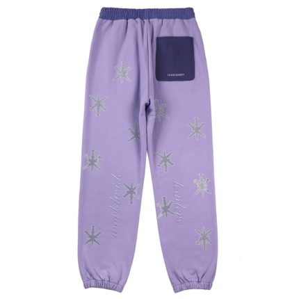 Unknown Reign rhinestone joggers – Purple