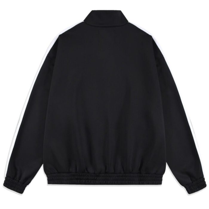 Unknown Stripe Track Top – Black