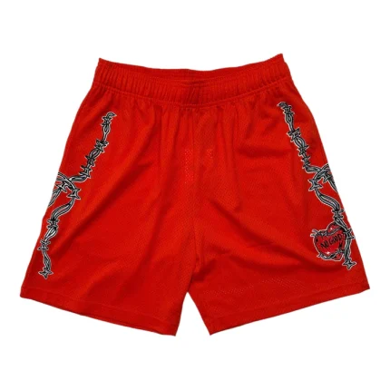 Warren Lotas Barbed Wire Mesh Shorts Red
