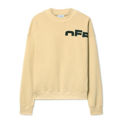 beige off split sweatshirt