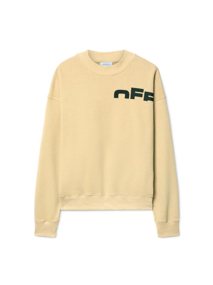 beige off split sweatshirt