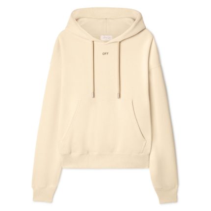 beige off stamp skate hoodie