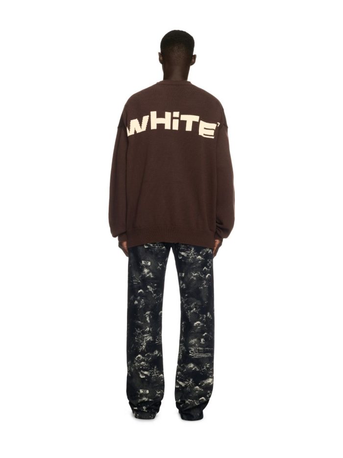black off split knit sweater