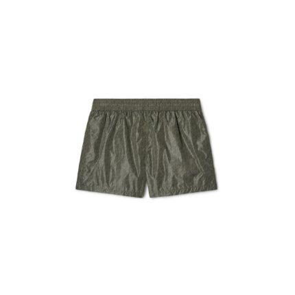 military green off stamp allover swimshorts