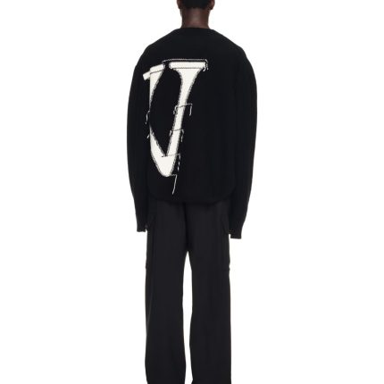 ow maxi logo knit crewneck