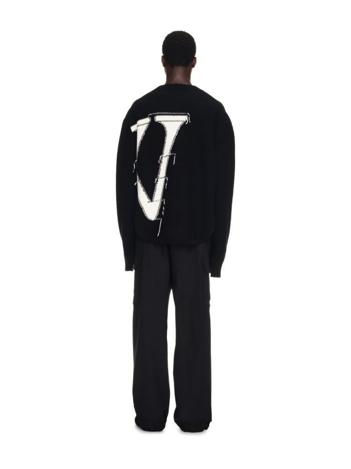 ow maxi logo knit crewneck