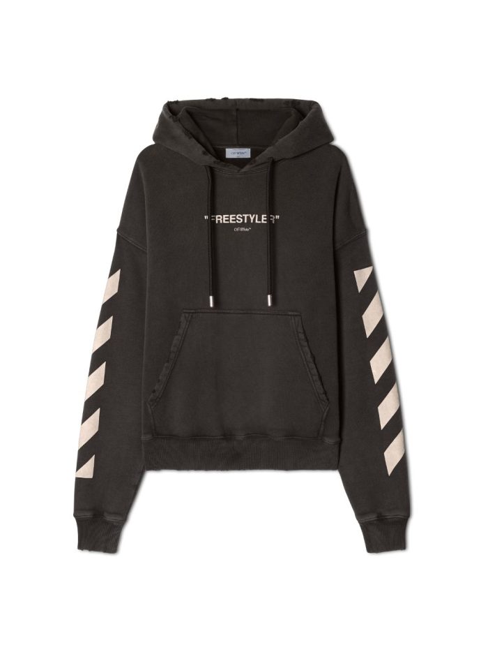 skate black diag hoodie