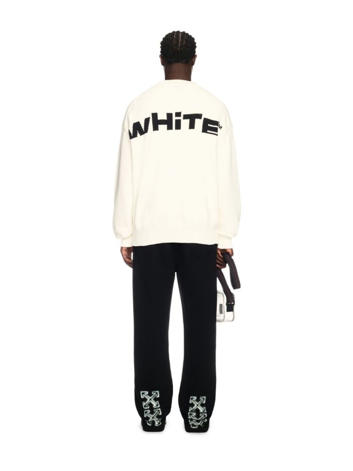 white off split knit sweater