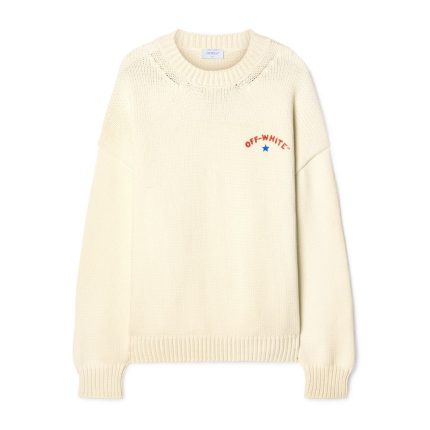 white starry arrow knit sweater