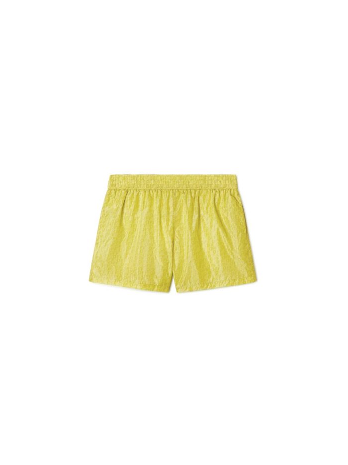yellow off stamp allover swimshorts